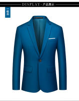 Blazer de Negocios Delgado para Hombres Colores de Caramelo Traje de Forma Casual para Oficina y Club Social - details 14