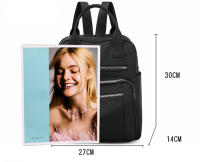 Mochila de viaje informal para mujer, bolso de mano de gran capacidad, monedero negro de hombro Oxford impermeable. - details 2