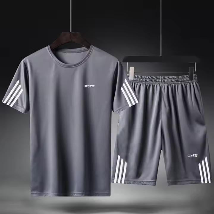Pantalones cortos transpirables de verano para hombre Traje deportivo Camiseta - 1