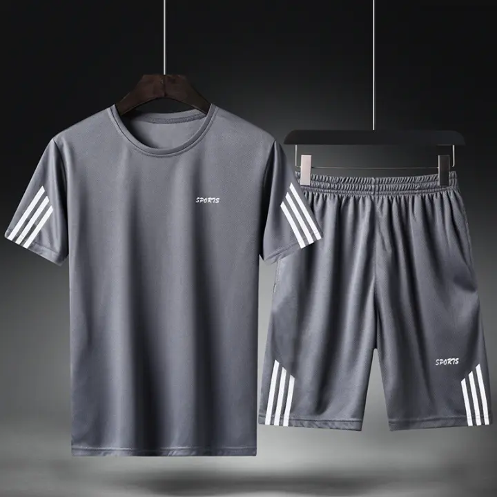 Pantalones cortos transpirables de verano para hombre Traje deportivo Camiseta - 1