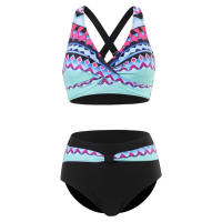 Bikini cintura alta mujer, con tre Sexy Push-Up, conjunto Bikini, ropa de baño para playa XXL 2023 - details 9