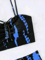 Conjunto de bikini con lazo teñido Traje de baño de cintura alta Traje de baño de Dacron - details 26