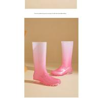 Zapatos De Lluvia Moda Gradiente Botas De Lluvia Altas Mujeres Invierno Acolchada Caliente Compras Camping Atrapar El Mar Zapatos De Vadeo Rural - details 21