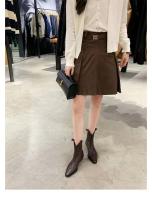 Botas vaqueras retro elegantes con punta en V, tacón grueso arrugado y estilo occidental. - details 10