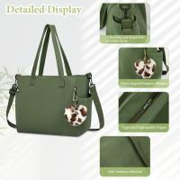 Bolso de Mano Grande con Asa Bolso de Compras para Mujer con Crema Verde - details 2