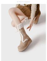 Botines de moda, botas cortas gruesas de tacón alto. - details 5