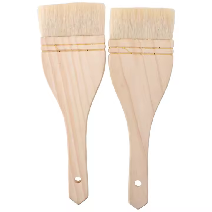 Cepillo de aceite de lana de 1/6 piezas, madera duradera, 1/2/3 pulgadas, para hornear, herramientas de pintura para cocinar, barbacoa - 1