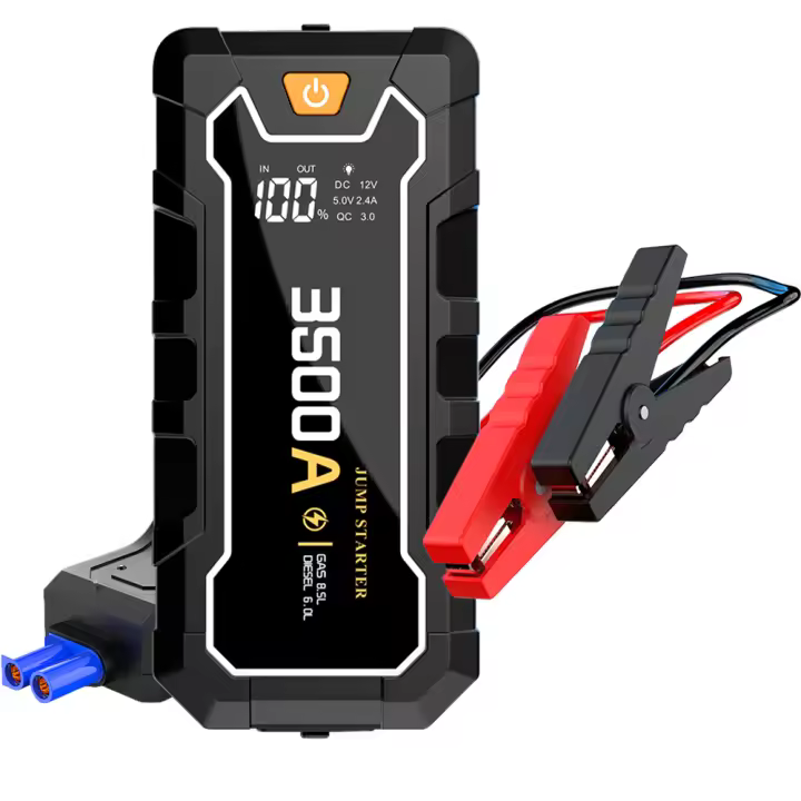 Encendedor de Coche 12 V 3500A Caja de Salto con Cables de Coche Caja de Salto de Litio con Luz LED - 1