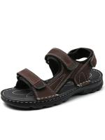 Sandalias de cuero para hombre, zapatos informales de verano para la playa, suaves y transpirables, talla grande - details 3
