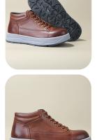 Zapatos de cuero genuino estilo británico, botines de cuero de media caña, botas de herramientas retro de moda, botines cortos. - details 7