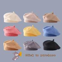 Gorro de Bebé de Flores Cálido de Invierno Gorro de Pintor de Color Sólido para Niñas Pequeñas - details 0