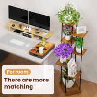 8 Niveles 131cm Estante para Plantas de Madera y Metal Estante de Esquina para Múltiples Macetas Soporte para Plantas Interior Adecuado para Exterior, Balcón, Sala, Oficina, Negro - details 9