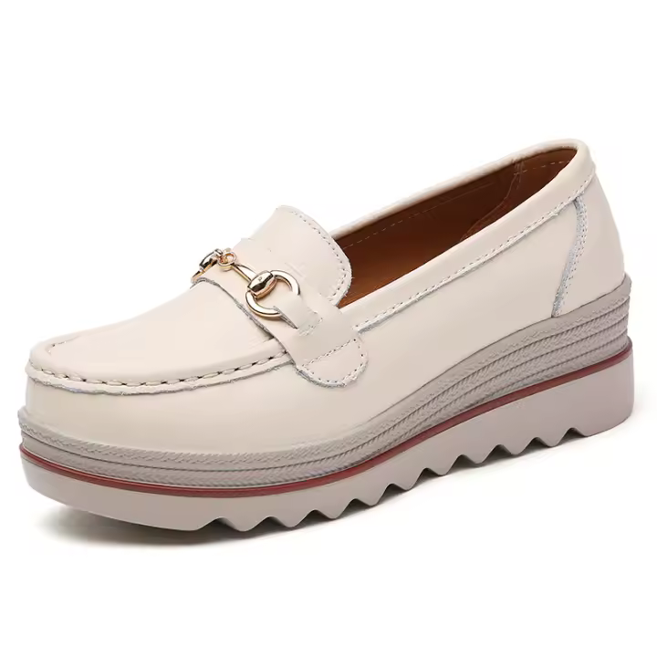 Zapatos de mujer de piel con plataforma, zapatos para caminar sin zapatos, antideslizantes y transpirables. - 1