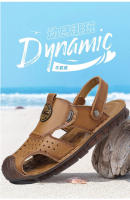 Sandalias de Hombre de Cuero de Vaca Zapatos de Playa Antideslizantes para el Verano - details 1