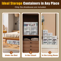 Organizador de Zapatos de Plástico Transparente Plegable Almacenamiento de Espacio Saving para el Hogar Caja de Almacenamiento de Muebles y Organización - details 4