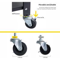 Estantería Plegable de Metal Negro 4 Niveles Carga Pesada Ideal para Cocina, Oficina, Garaje - details 10