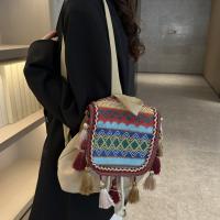 Mochila de estilo étnico con borlas, bolso escolar pequeño de lona, ​​bolso de hombro con borlas, bolso escolar bordado de estilo coreano de gran capacidad - details 19