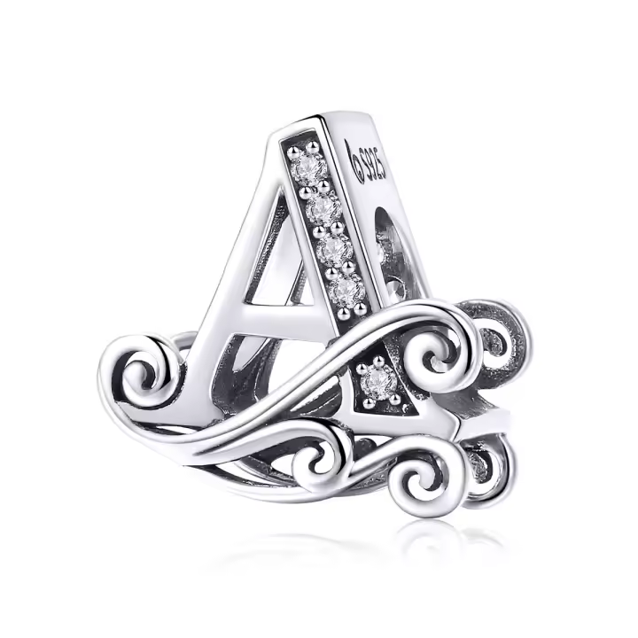 Dijes de letras de Plata de Ley 925 para pulseras Pandora, cuentas iniciales del alfabeto, regalo de joyería para mujer - 1