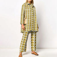 Conjunto de 2 piezas con estampado de Pamas para mujer, ropa de dormir holgada, pantalones de manga larga, ropa de calle, traje elegante, Vintage, otoño - details 22