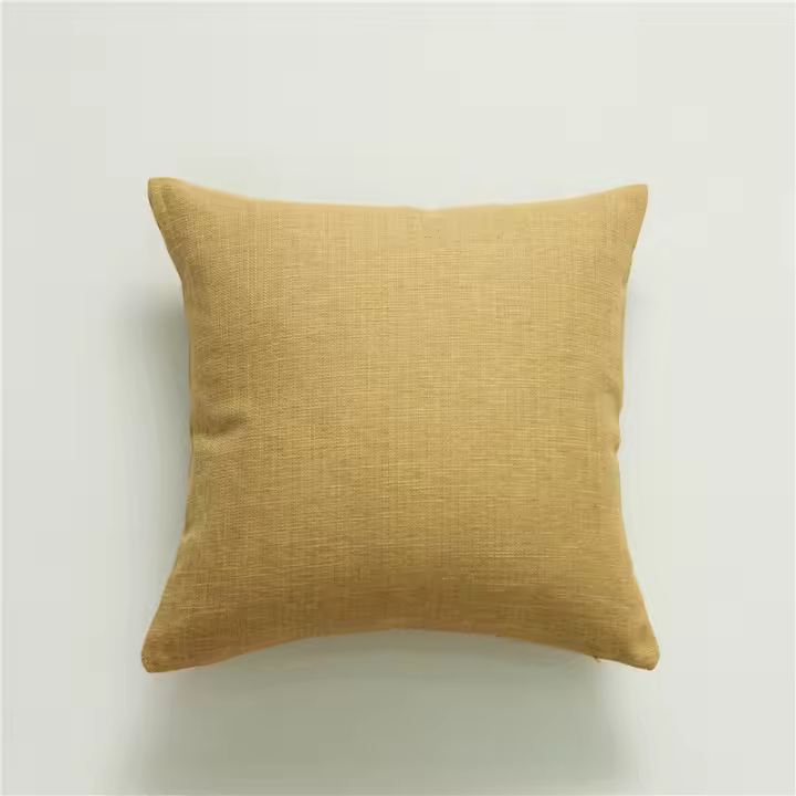 Funda de Almohada de Lino Suave y Acogedora Paquete de 2, Color Sólido, Borlas de Lino Grueso, Lavable en Máquina o a Mano, Tamaño 45*45cm, Para Coche, Sala de Estar, Sofá Cama - 1