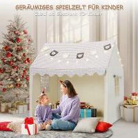 Carpa de Juegos para Niños Casa de Juegos con Alfombra, Luces, Bandera y Ventanas - details 4