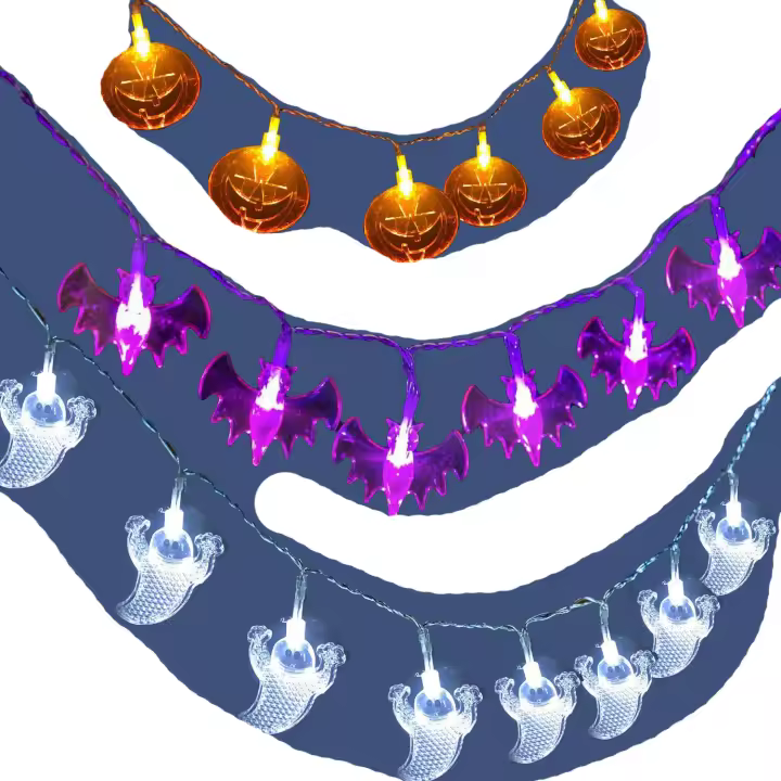 Luces de hadas para Halloween, 3M, 20LED, calabaza, fantasma y Murciélago - 1
