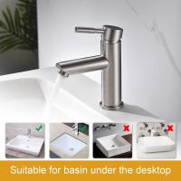 Grifo de Lavabo de Acero Inoxidable, Mezclador Monomando para Lavabo, Níquel Pulido - details 5