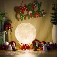 Lámpara de Luna recargable con impresión 3D, Luz LED nocturna, Interruptor táctil creativo, luz de luna para decoración de dormitorio, regalo de cumpleaños - details 6
