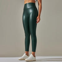 Leggings de PU para mujer, pantalones de cintura alta, elásticos - details 11