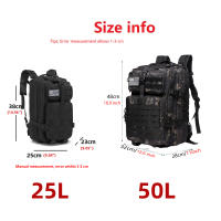 Mochila táctica De Gran Capacidad, 25 Litros / 50 Litros, Impermeable, Para Emergencias De 3 Días, Caza Senderismo Y Aca - details 1