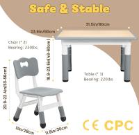 Juego de Mesa y Sillas Ajustables para Niños Fácil de Limpiar Aprobado por CPC y CE Azul - details 52