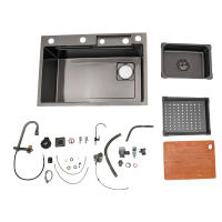Fregadero de cocina de acero inoxidable 304, fregadero individual grande con tubo de drenaje, lavabo plateado de 29,5x17,7 x 8.3in - details 5