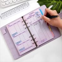 Hoja de presupuesto de recarga de cuaderno, ahorro de dinero, hoja suelta mensual semanal, papel interior, tamaño A6, carpeta espiral de 6 agujeros, página interior - details 7