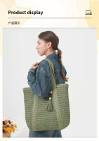 Bolsa de Playa de Paja Tejida Versátil de Verano Bolsa de Hombro Portátil de Gran Capacidad para Mujeres - details 3