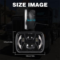 Conjunto de faros LED para Jeep Cherokee XJ Wrangler YJ DOT Ford GMC, Faro de señal de giro DRL, haz Alto y Bajo, 180W, H6054, 5x7, 7x6 - details 2