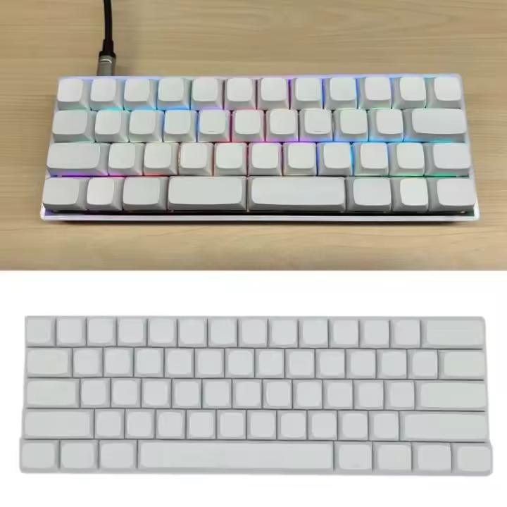 Juego de teclas sin imprimir XDA, PBT, en blanco, DIY, para teclados Nical, H8wd, 61 Uds. - 1