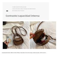 Diseñador de Moda Mini Bolso Negro Marrón Bolso de Hombro de Cuero con Tapones - details 14