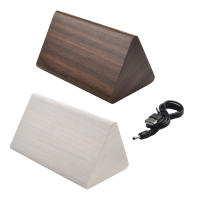 Reloj electrónico Triangular LED de madera, despertador Digital de temperatura y humedad, USB/AAA, Decoración de mesa de dormitorio - details 47