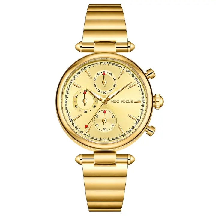 Reloj de cuarzo a la moda para mujer, reloj multifunción de acero inoxidable resistente al agua, elegante, informal, regalo de lujo para ella - 1