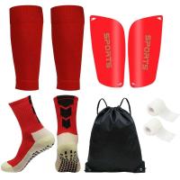 Juego de 5 piezas de espinilleras de entrenamiento deportivo para hombres y mujeres con cordones, cubrepiernas, agarre, calcetines de fútbol, ​​a la venta - details 8