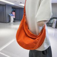 Bolso Bandolera De Lona Sólida Para Mujer Gran Capacidad Bolso De Compras Y Estudiante Bolso De Hombro Unisex Para Escuela - details 6