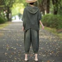 Conjunto Casual de Verano Oversize Tops con Capucha Pantalones Holgados Elásticos Estilo Vintage - details 5