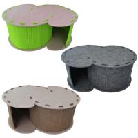 Cama túnel para gatos de fieltro en forma de S, nido para gatos semicerrado ventilado desmontable, resistente a los arañazos con agujeros, casa escondite para gatos - details 3