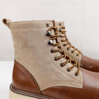 Botas de plataforma versátiles de moda retro americana de cuero botas de herramientas - details 11
