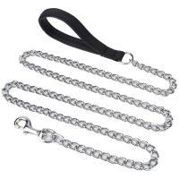 Correa para perros medianos y grandes, metal duradero con mango acolchado suave, cadena a prueba de mordeduras para Pitbull - details 0