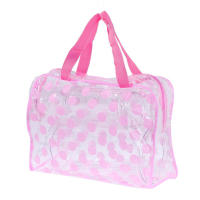Bolso De Maquillaje Para Mujer Transparente Con Puntos Impermeable De PVC Bolso Portátil De Almacenamiento Para Cosméticos Y Toallitas Bolsa De Baño Para Mujeres - details 3