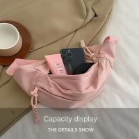 Bolso de pecho de media luna para mujer, bandolera impermeable de gran capacidad, bolsos de cintura multifuncionales de tela Oxford, deporte - details 5
