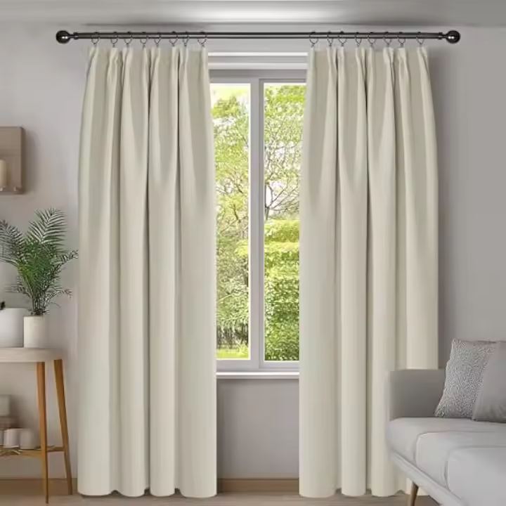 Cortinas Opacas con Aislamiento Térmico Decoración de Oficina y Hotel 2 Piezas 140x290cm - 1