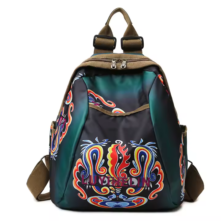 Bolso de mujer Mochila casual Bolsa de viaje Mochila de tela de flores Tela Oxford Bolsa de tela Oxford impermeable - 1