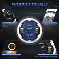 Conjunto de faros LED para Jeep Cherokee XJ Wrangler YJ DOT Ford GMC, Faro de señal de giro DRL, haz Alto y Bajo, 180W, H6054, 5x7, 7x6 - details 7